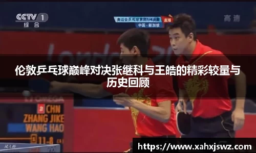 伦敦乒乓球巅峰对决张继科与王皓的精彩较量与历史回顾